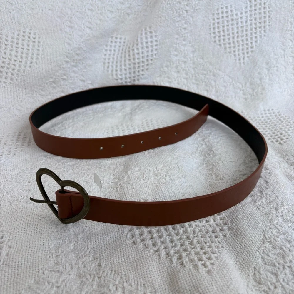 Little girls Brown Heart Buckle Belt Size 15